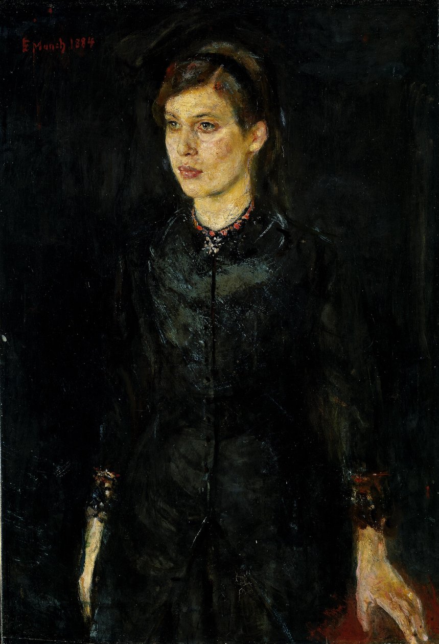 Inger Munch mustassa tekijältä Edvard Munch