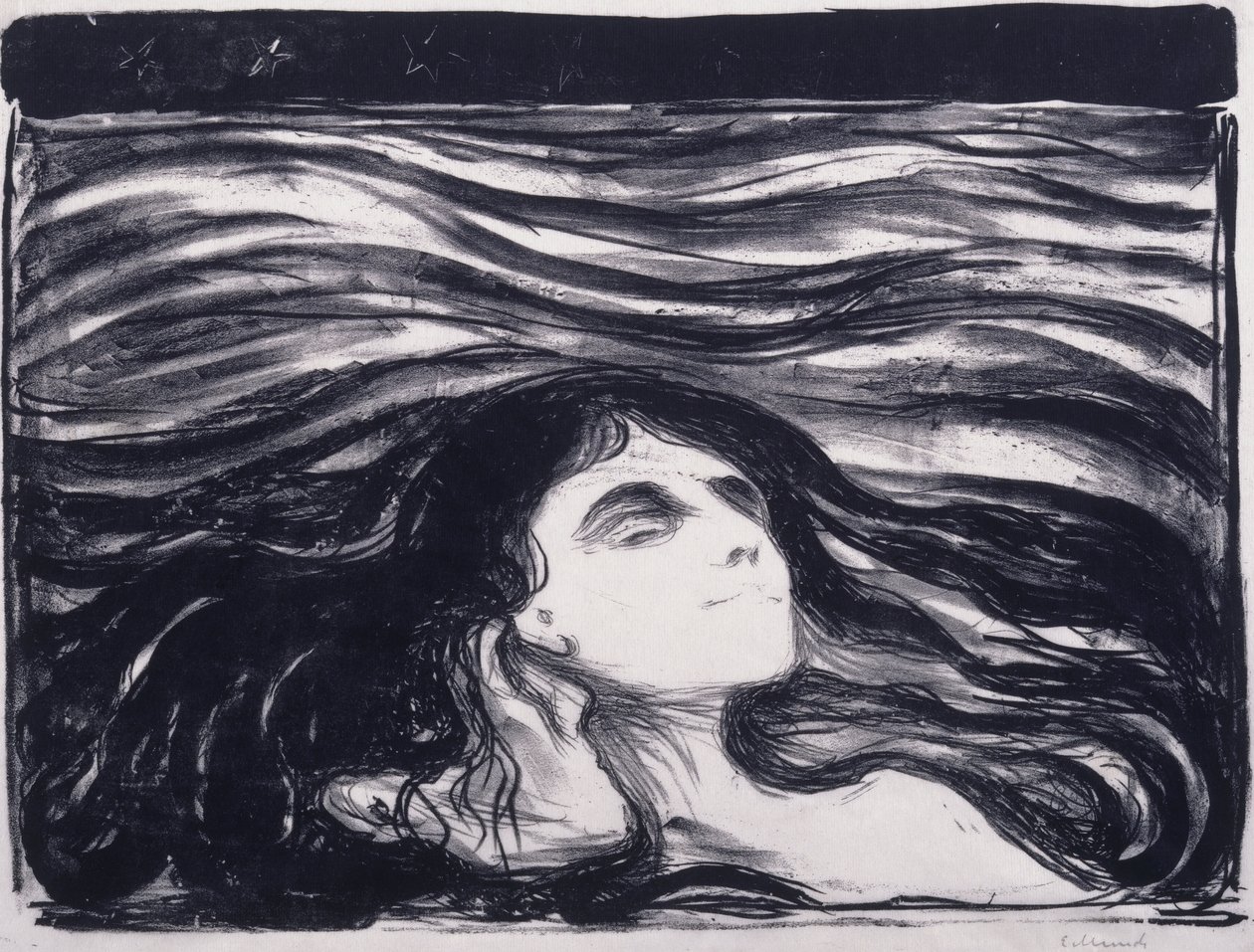 Lovers in the Waves tekijältä Edvard Munch