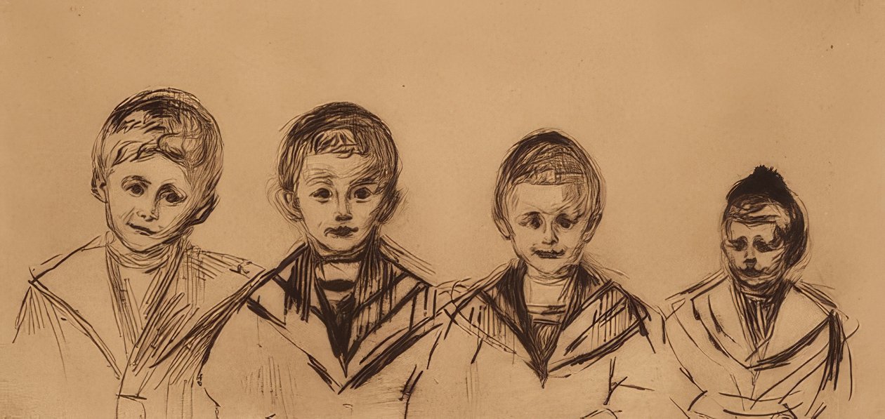 Muotokuva neljästä lehmuspojasta. 1902 tekijältä Edvard Munch