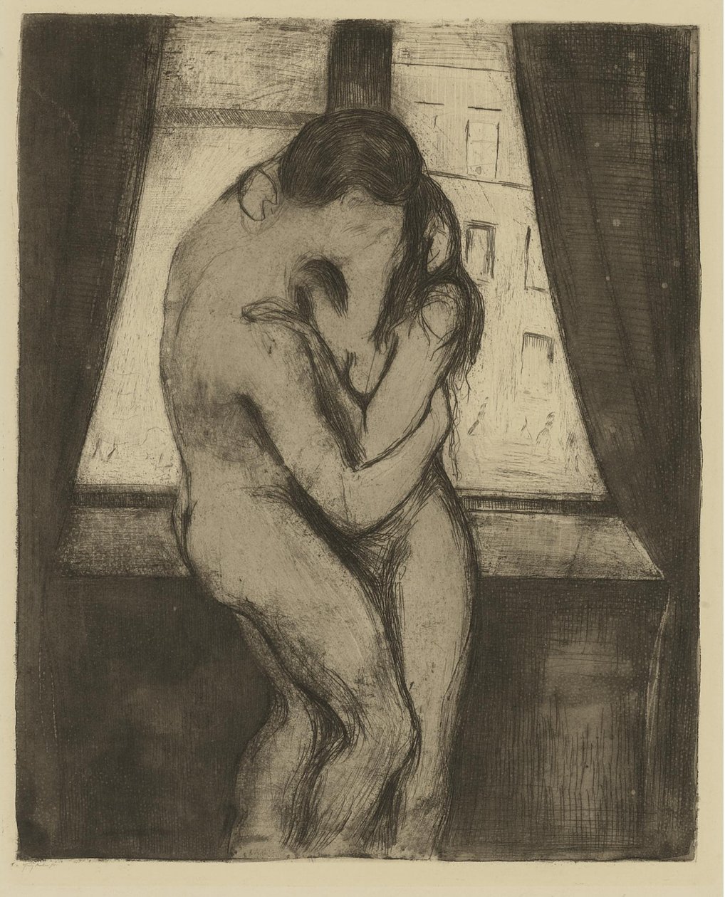Suudelma, 1895 tekijältä Edvard Munch