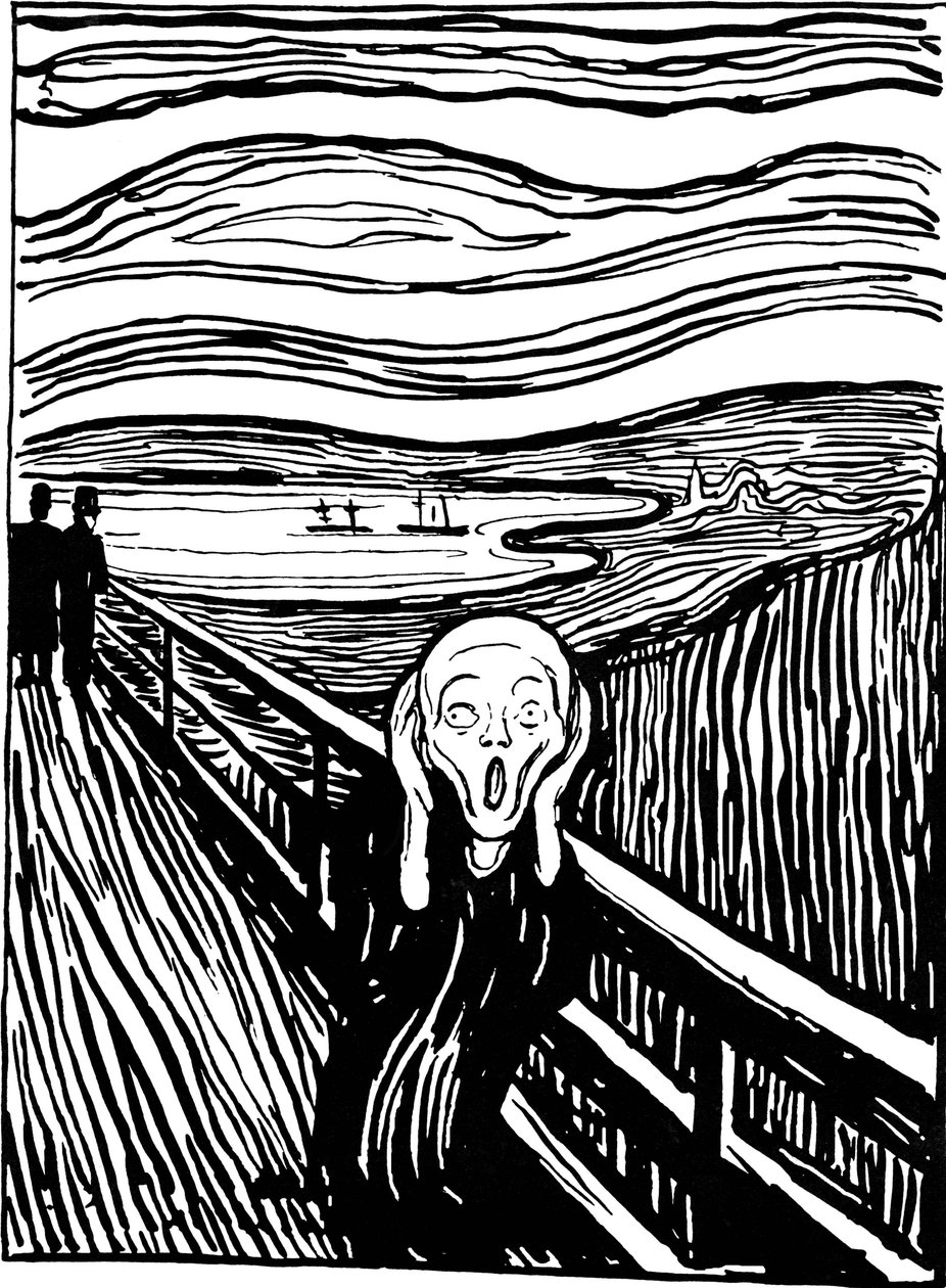 Huuto, 1895. tekijältä Edvard Munch