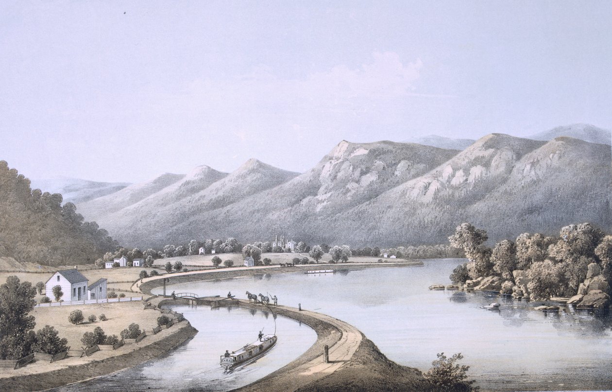 James River Canal lähellä North Riverin suuta, Rockbridge County, 1858 tekijältä Edward Beyer