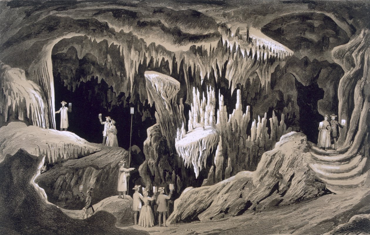 "Tapetry Room", Weyerin luola, Augusta County, 1858 tekijältä Edward Beyer