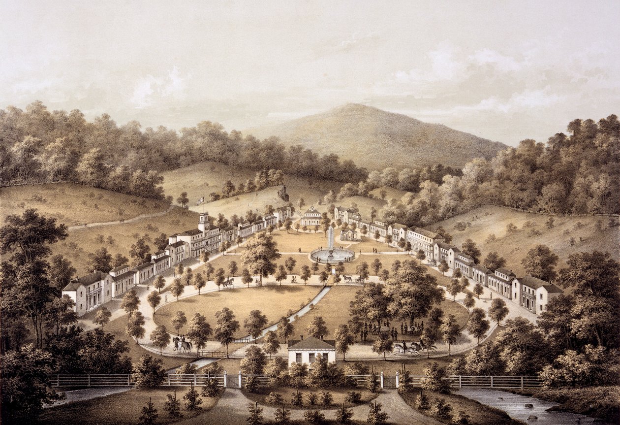 White Sulphur Springs, Montgomeryn piirikunta, Album of Virginia, 1858 tekijältä Edward Beyer