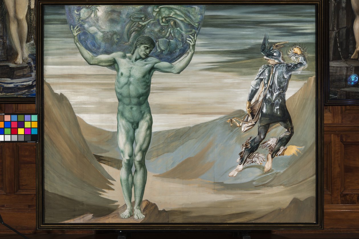 Atlas kääntyi kiveksi, n. 1876 (guassi) tekijältä Edward Burne Jones