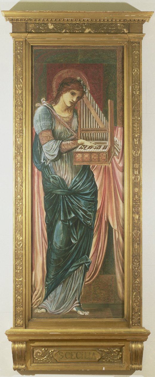 Pyhä Cecilia (tempera paneelille) (ks. myös 198348) tekijältä Edward Burne Jones