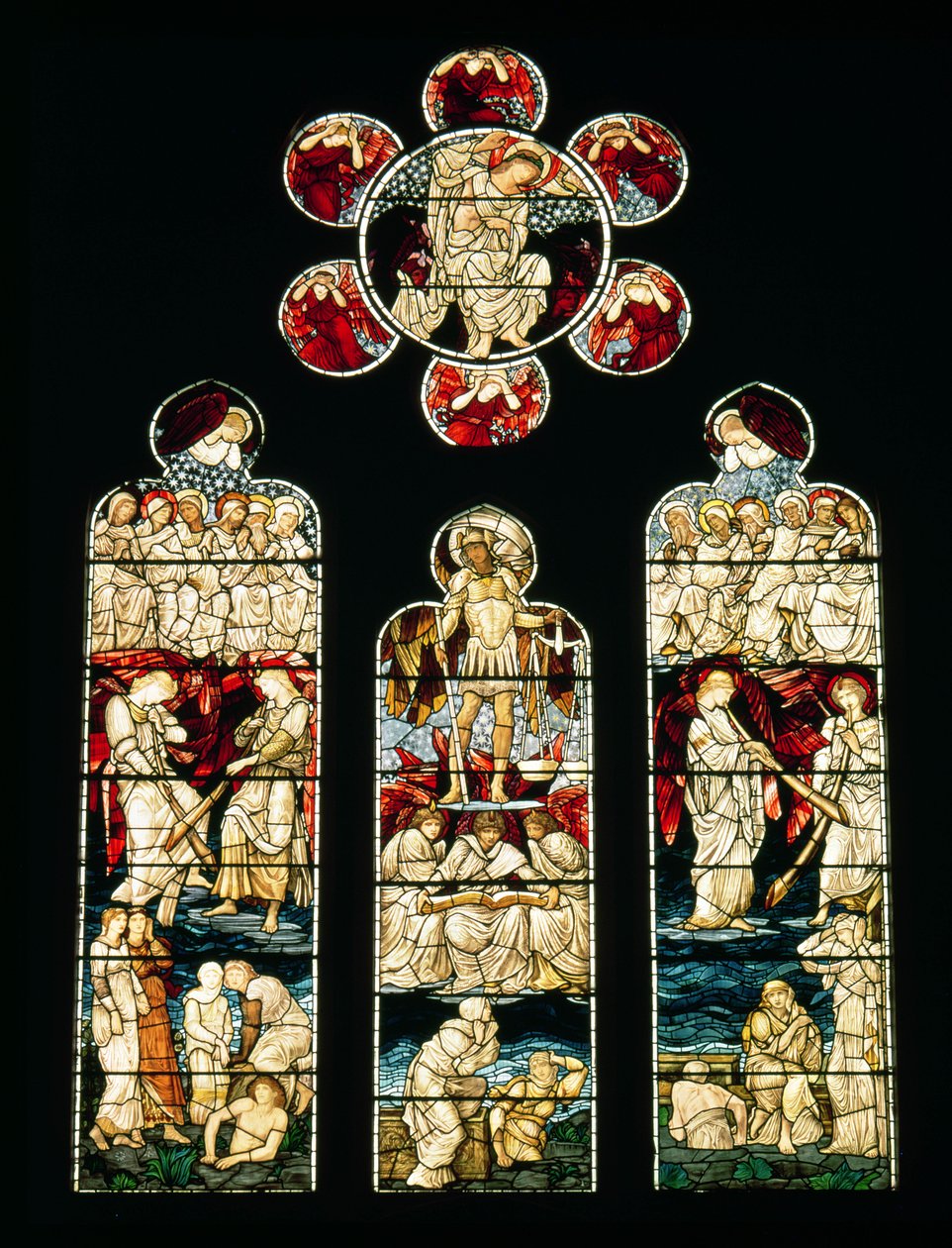 Viimeinen tuomio, 1874-75 (lasimaalaus) tekijältä Edward Burne Jones