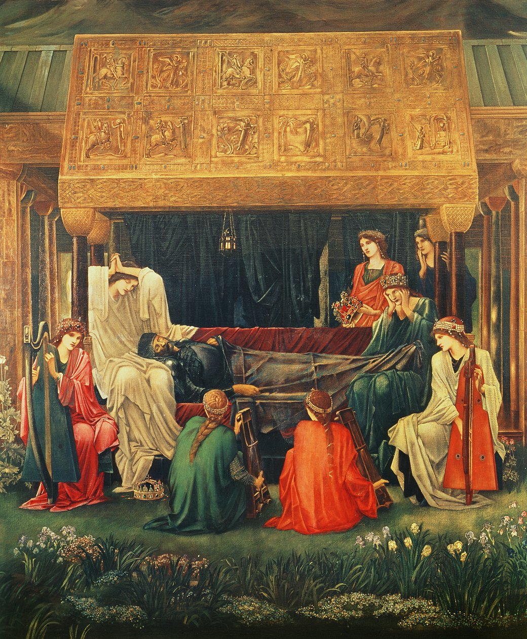 Arthurin viimeinen uni Avalonissa, 1881-98 tekijältä Edward Burne Jones
