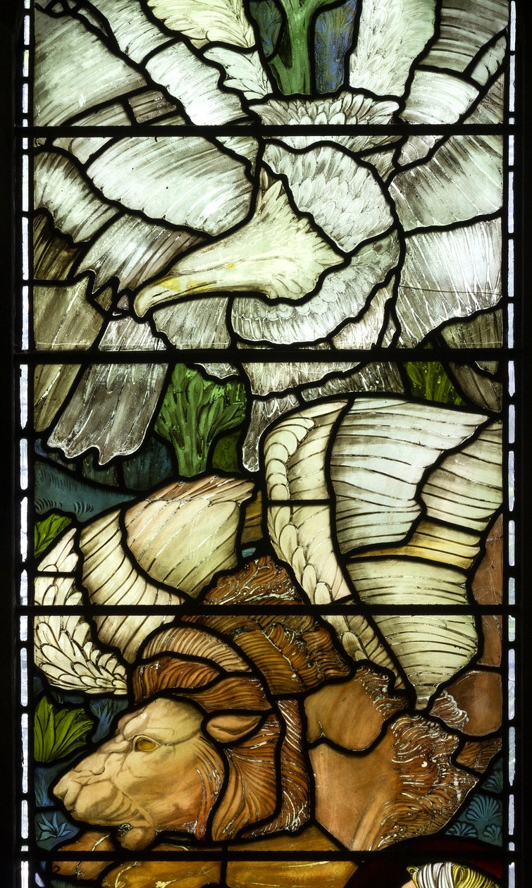 Detalye ng Eagle at Lion, Rivers of Paradise, 1875 finn tekijältä Edward Burne Jones