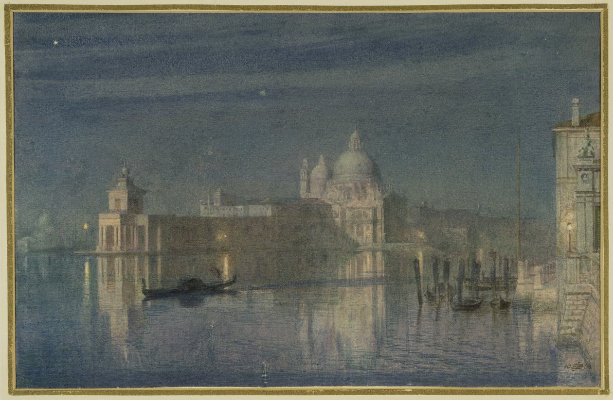 Santa Maria Della Salute, Venetsia, Moonlight, 1863 tekijältä Edward John Poynter