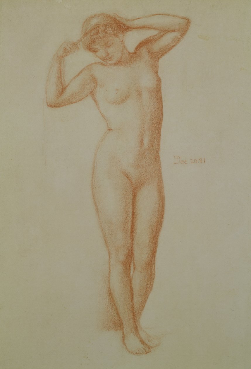 Tutkimus "Diadumenelle", 1881 (liitu paperille) tekijältä Edward John Poynter