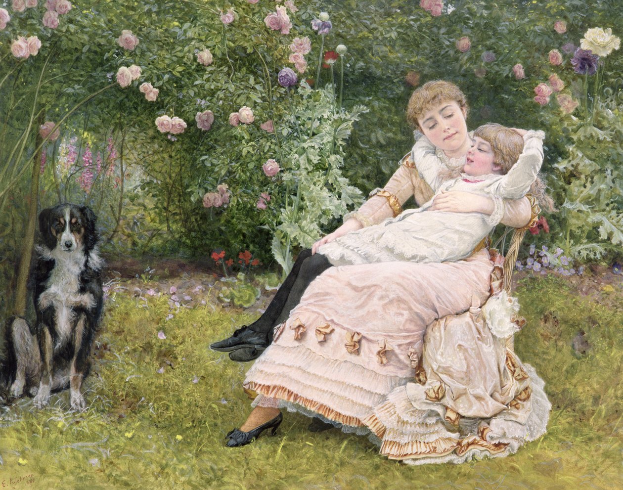 Lepo puutarhassa, 1900 tekijältä Edward Killingworth Johnson