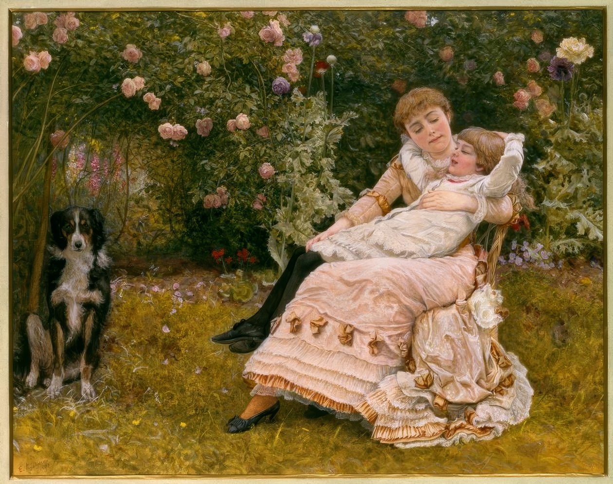 E.K.Johnson, Onnellinen kuin päivä on pitkä / Aquarell, 1881 tekijältä Edward Killingworth Johnson