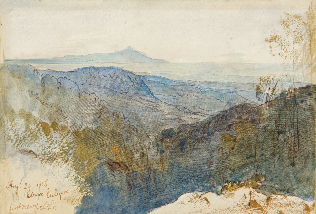 Kaukainen näkymä Athos -vuorelle tekijältä Edward Lear