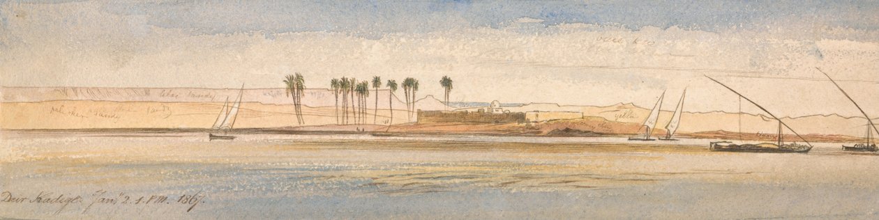 Deir Kadige, klo 13.00, 2. tammikuuta 1867. tekijältä Edward Lear