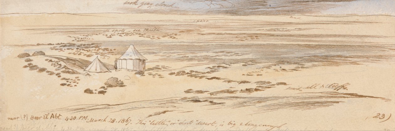 Lähellä Beer El Abt, klo 16-30, 28. maaliskuuta 1867 (23) tekijältä Edward Lear