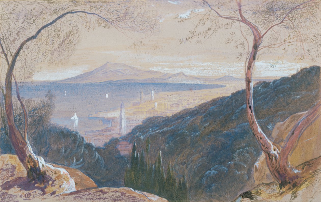 Zanten saari, Kreikka (wc ja bodycolour) tekijältä Edward Lear