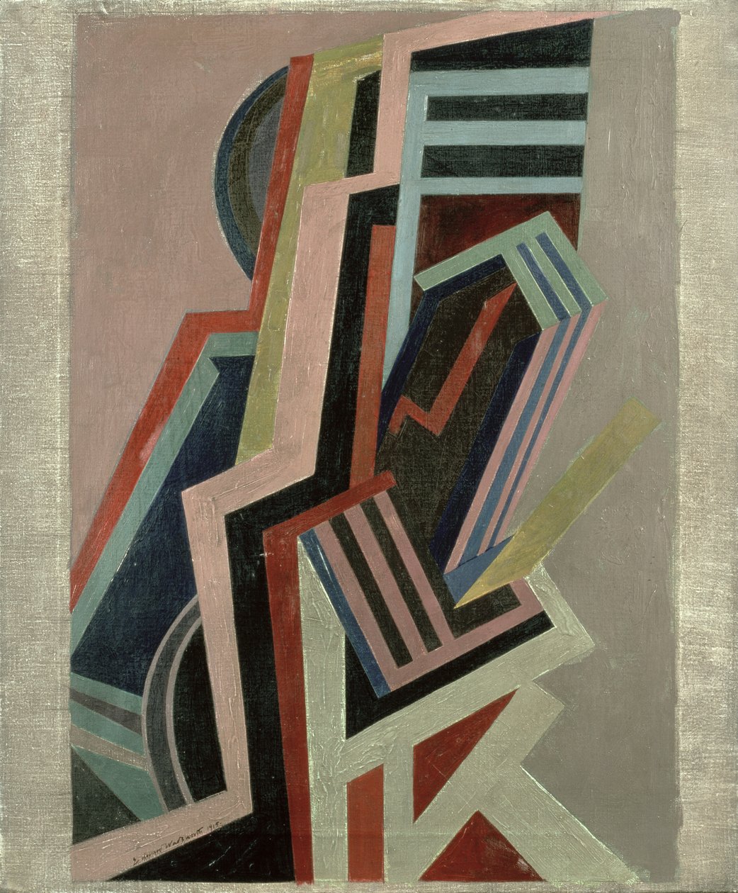 Abstrakti sävellys (öljy kankaalle) tekijältä Edward Alexander Wadsworth