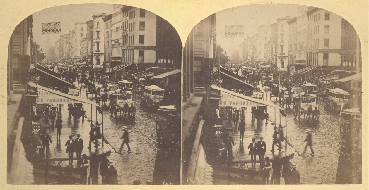 Broadway sadepäivänä, 1859. tekijältä Edward Anthony