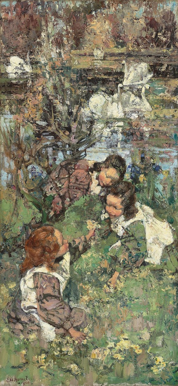 Tytöt ja Joutsenet tekijältä Edward Atkinson Hornel