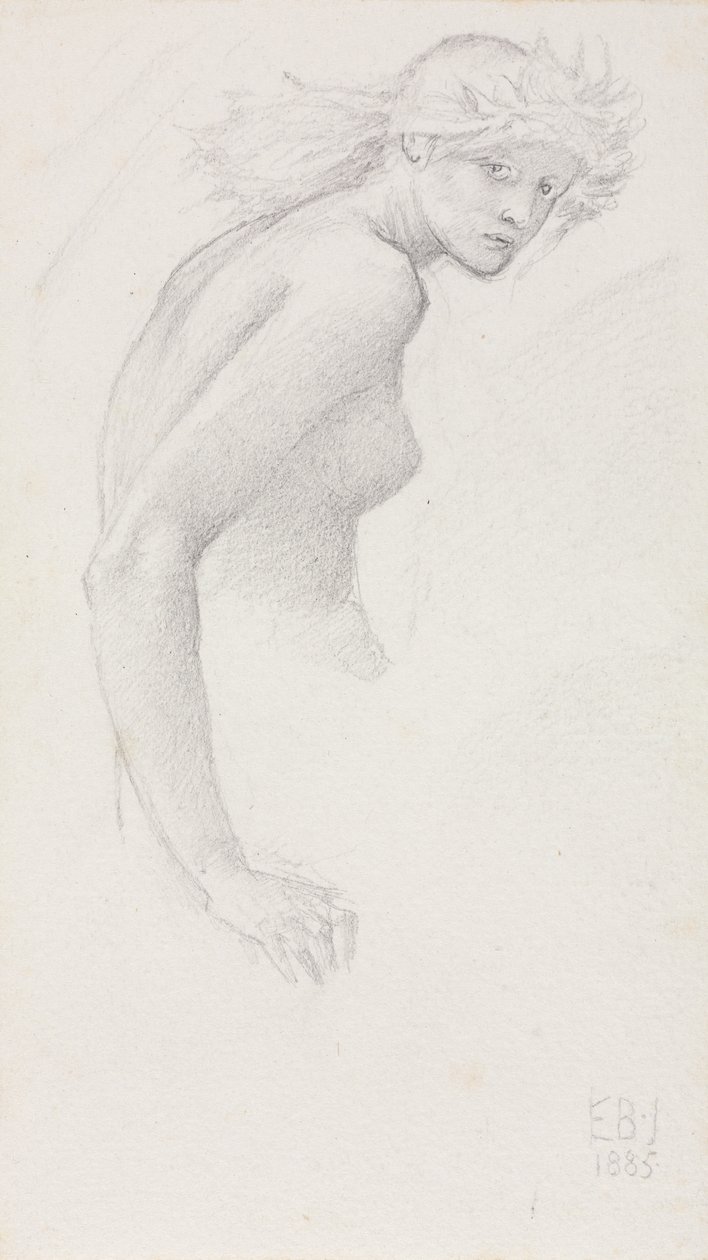 Tutkimus naishahmosta, 1885. tekijältä Edward Burne Jones