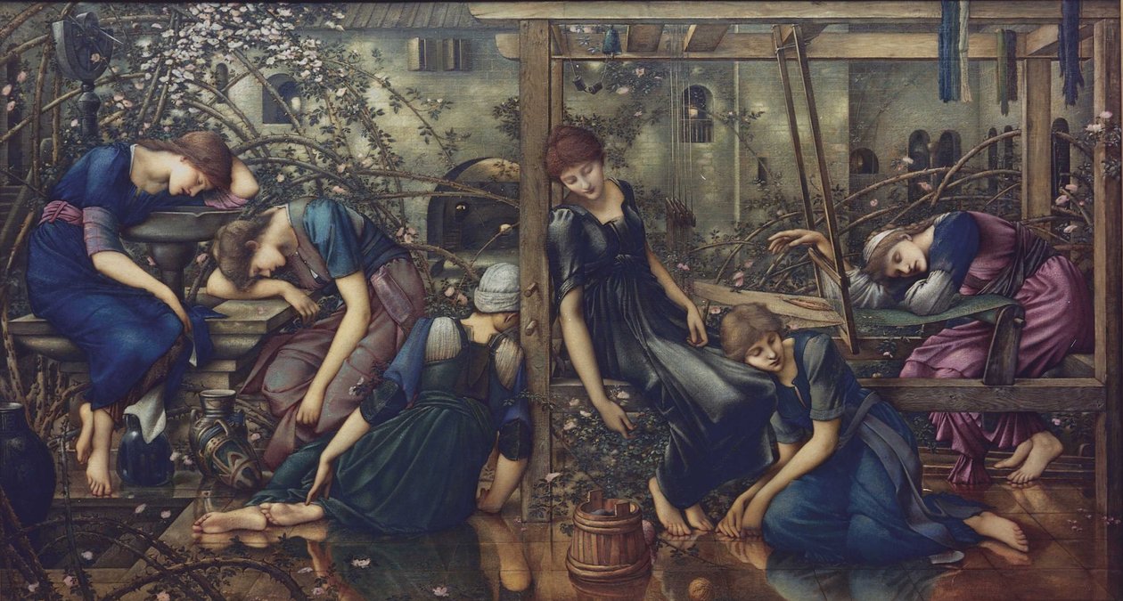 Garden Court, 1875-1880. tekijältä Edward Burne Jones