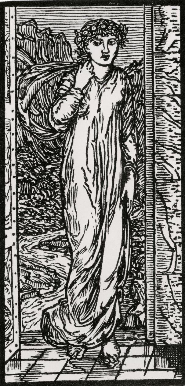 Psyyke puutarhassa tekijältä Edward Coley (after) Burne Jones