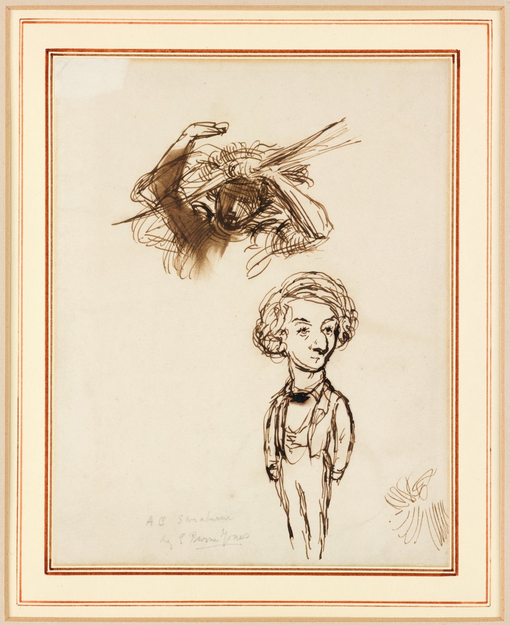 Algernon Charles Swinburnen karikatyyri tekijältä Edward Coley Burne Jones