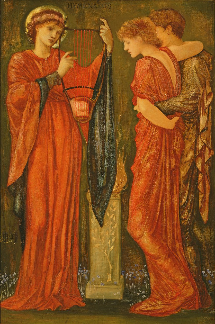 Hymenaeus (öljy ja kultalehti paneelissa) tekijältä Edward Coley Burne Jones