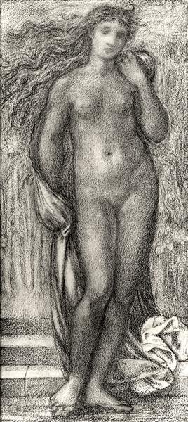 Kesä (lyijykynä ja punainen liitu) (m/v kuva) tekijältä Edward Coley Burne Jones