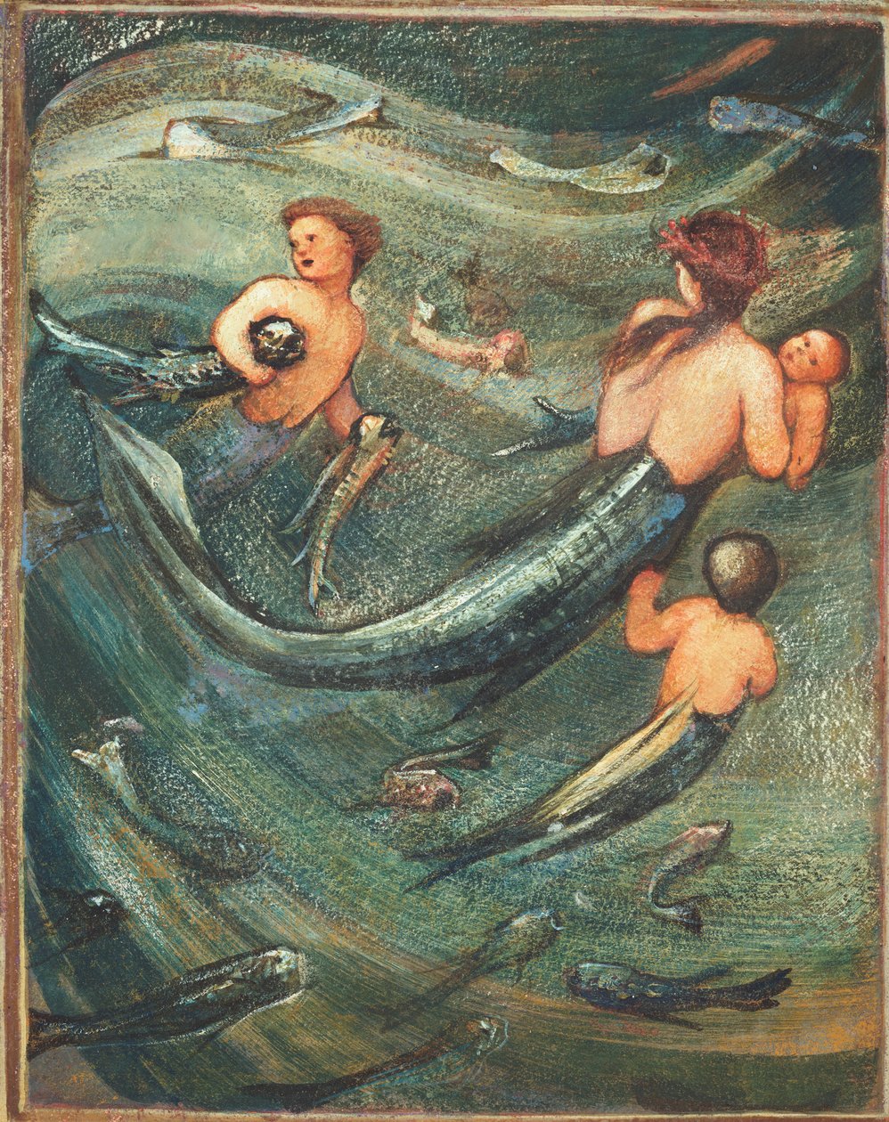 Merenneidot syvyydessä, 1882 tekijältä Edward Burne Jones