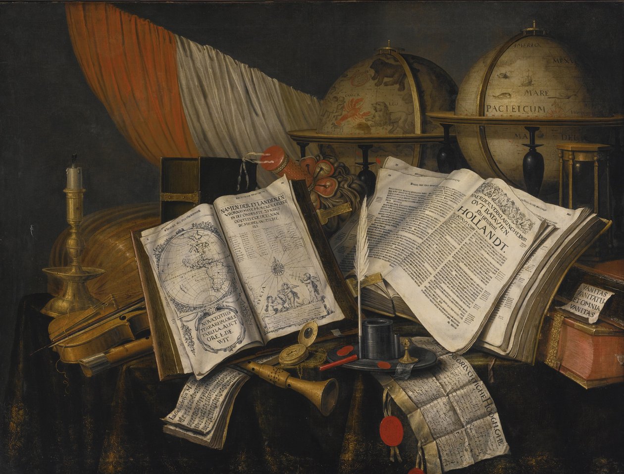 Vanitas asetelma, 1662 tekijältä Edward Collier