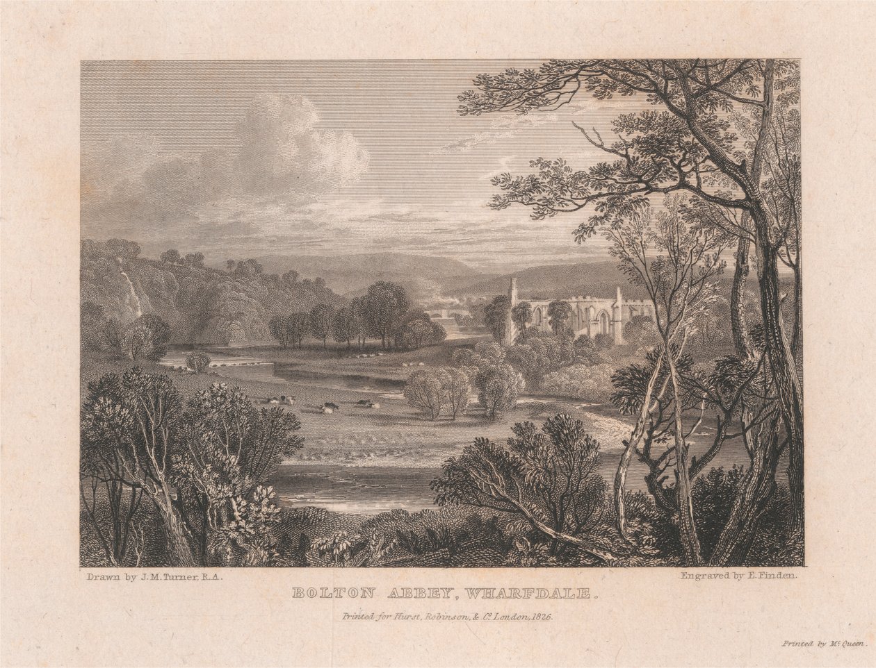 Bolton Abbey, Wharfdale tekijältä Edward Francis Finden