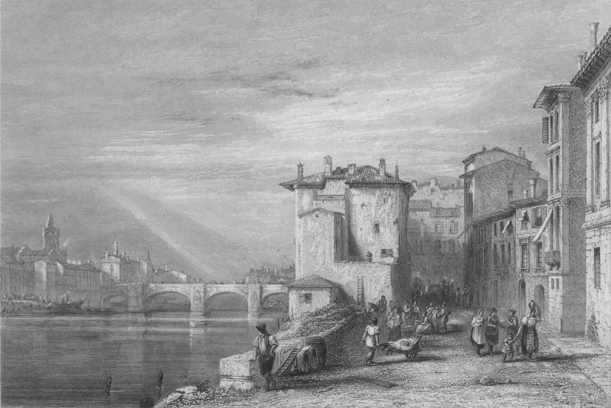 Verona, 1832. tekijältä Edward Francis Finden