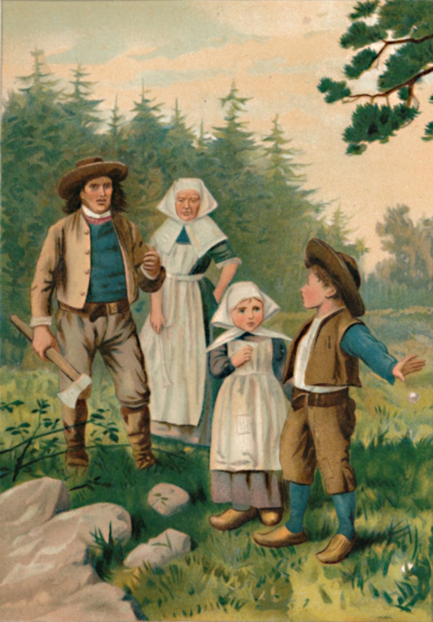 Puunhakkaaja ja hänen lapsensa, 1901 tekijältä Edward Henry Wehnert