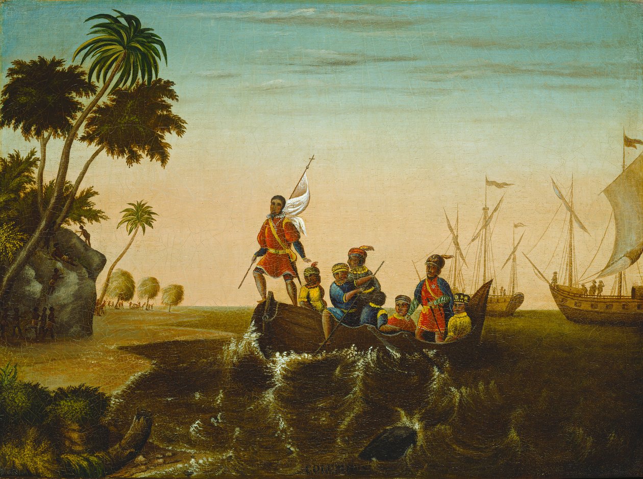 Kolumbuksen laskeutuminen, n. 1837 tekijältä Edward Hicks