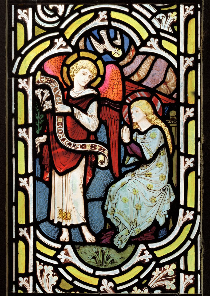 The Annunciation, n. 1878 (lasimaalaus) tekijältä Edward Holmes Jewitt