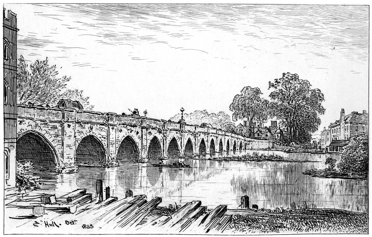 Stratford-silta, Stratford-upon-Avon, Warwickshire, 1885. tekijältä Edward Hull