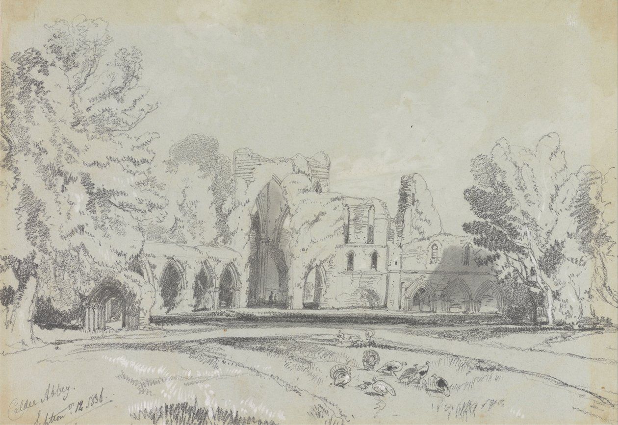 Calder Abbey, 12. syyskuuta 1836. tekijältä Edward Lear