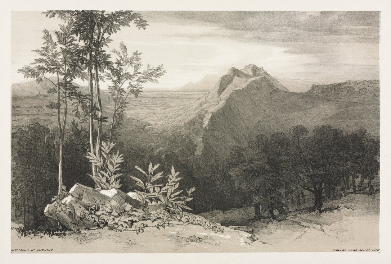 Civitella di Subiaco, n. 1840. tekijältä Edward Lear