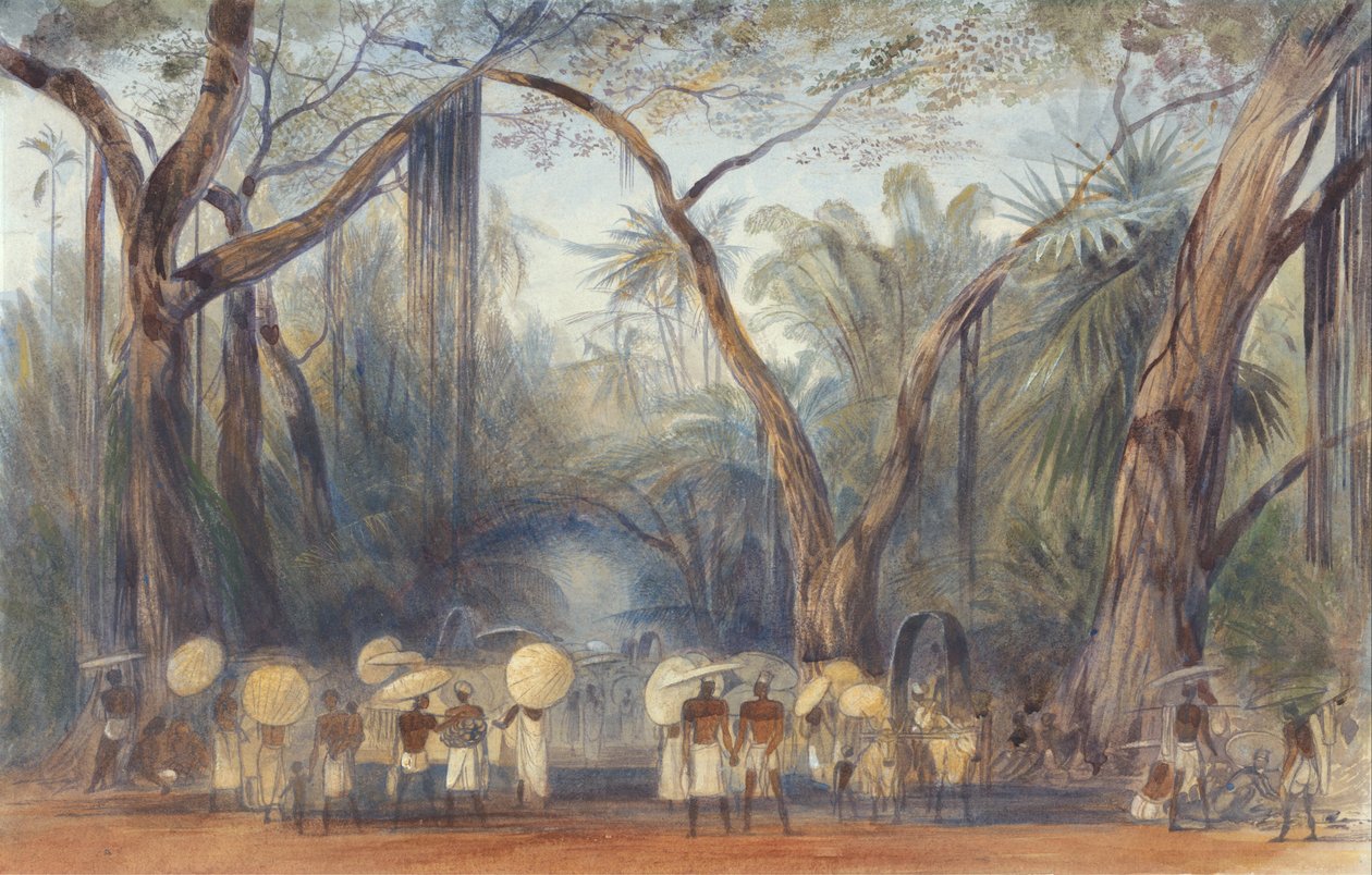 Coolies tiellä lähellä Kalicutia, Malabarissa tekijältä Edward Lear