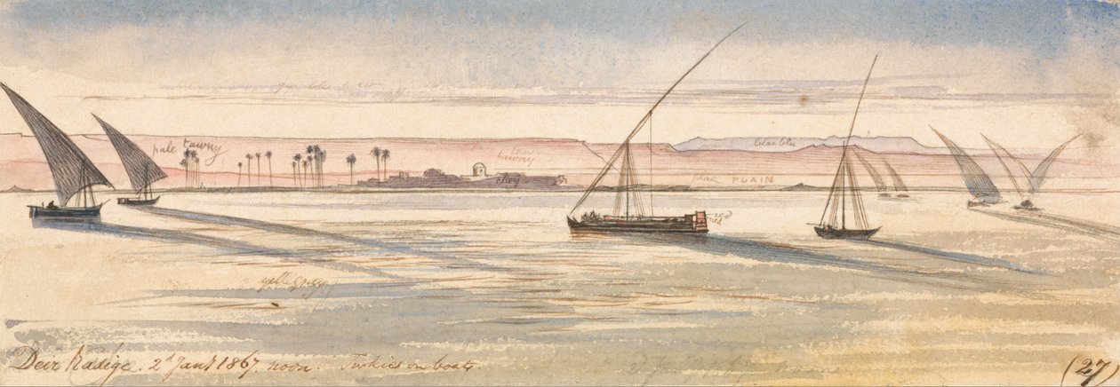 Deir Kadige, keskipäivä, 2. tammikuuta 1867 (27) tekijältä Edward Lear