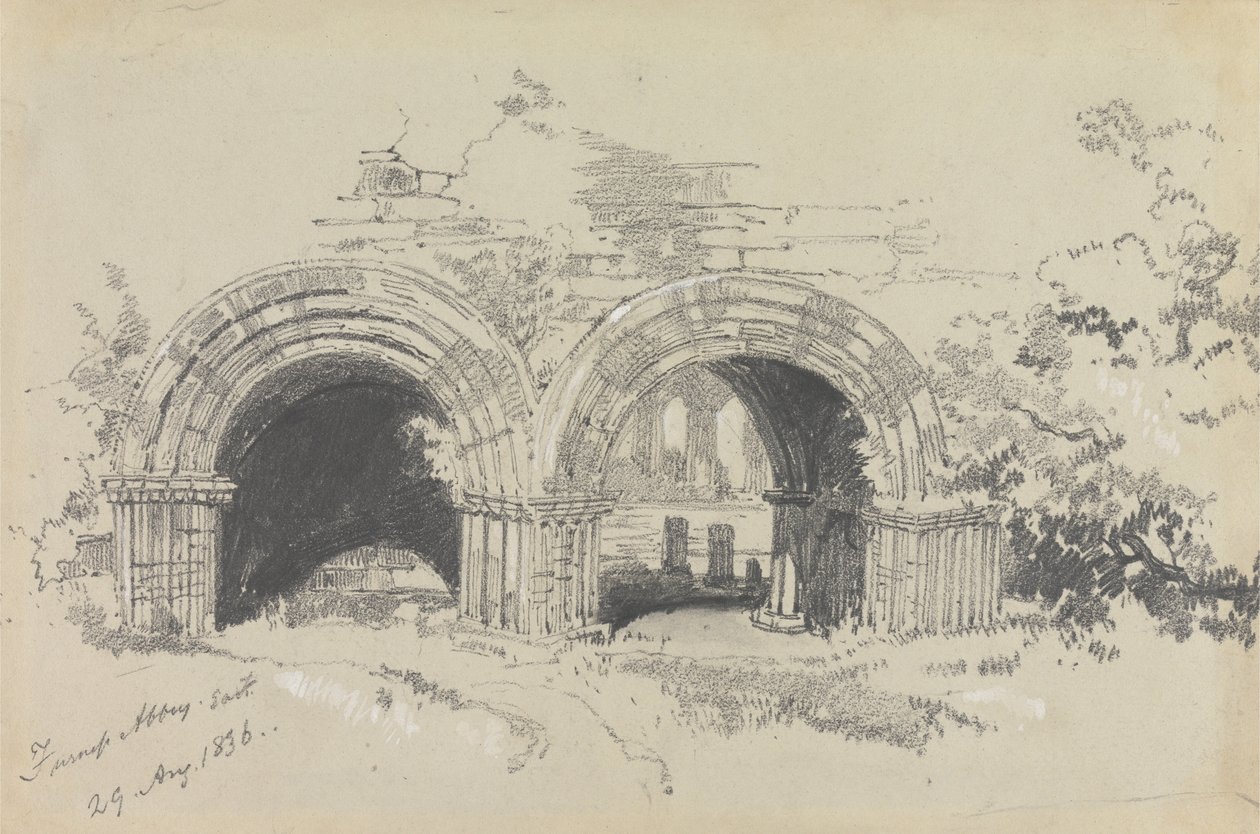 Furness Abbey East, 29. elokuuta 1836 tekijältä Edward Lear