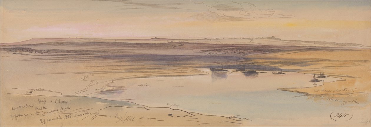 New Harbour, Malta tekijältä Edward Lear