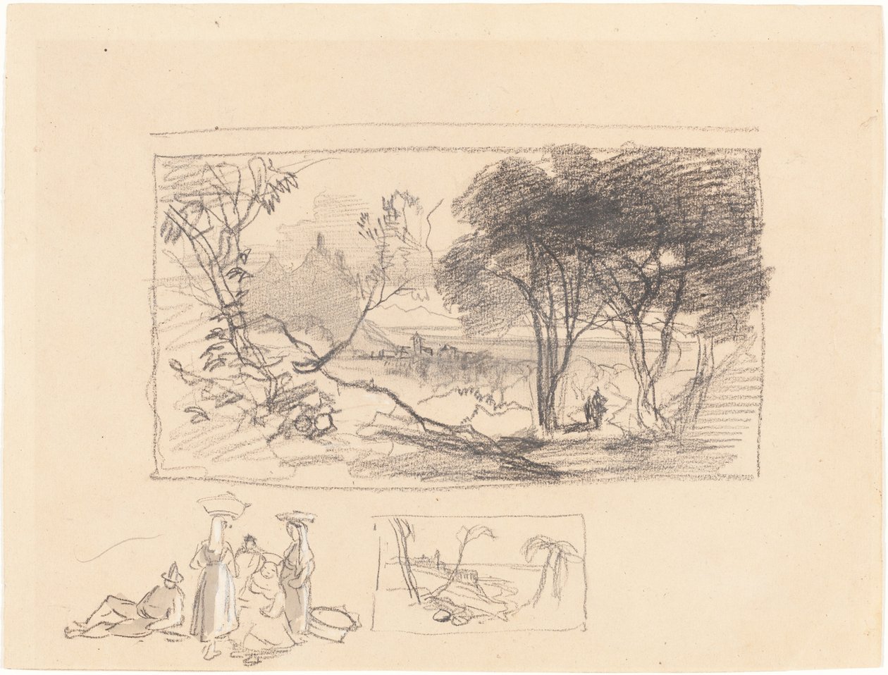 Luonnokset Italiassa [recto] tekijältä Edward Lear