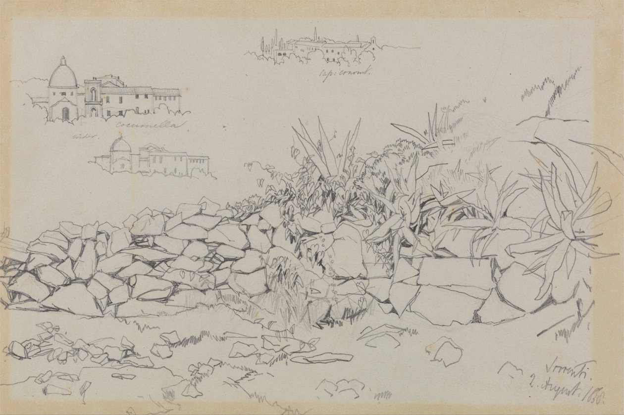 Sorrento, 2. elokuuta 1838 tekijältä Edward Lear