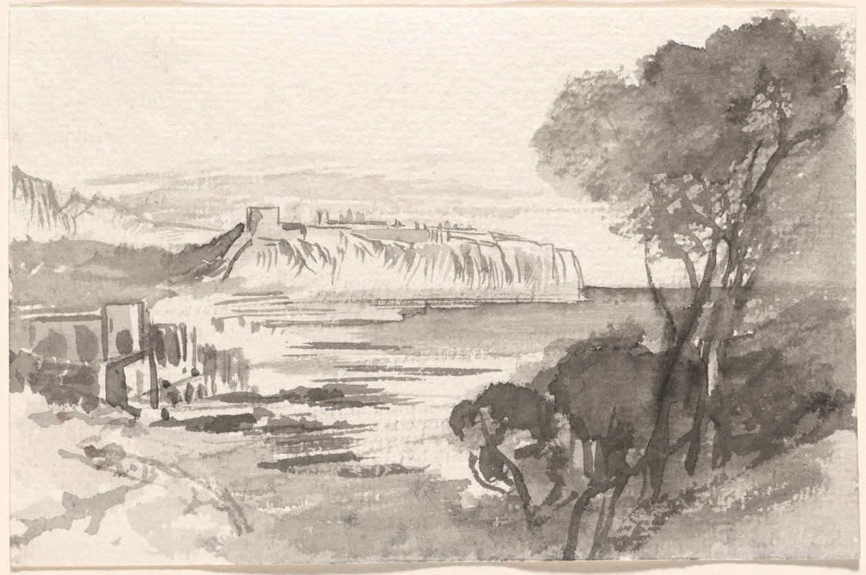 Näkymä Monacon lahdelle, 18841885. tekijältä Edward Lear