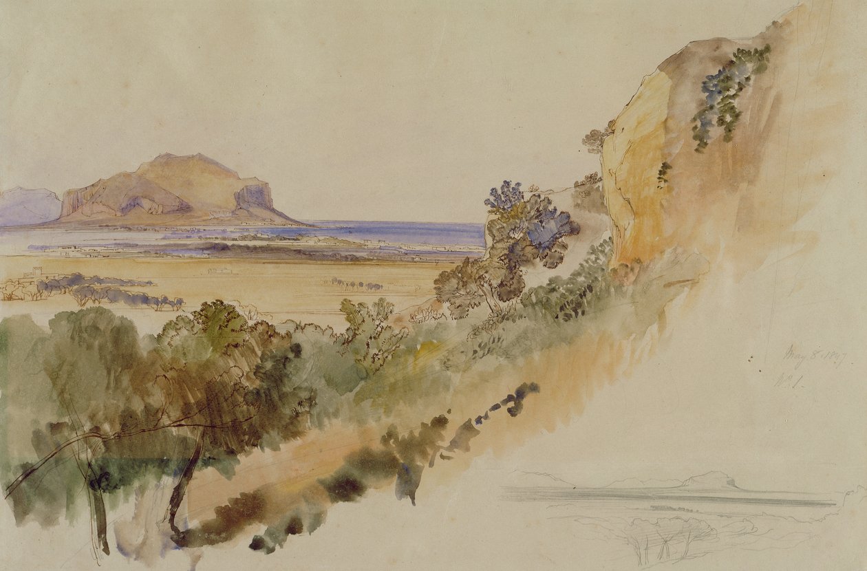 Näkymä Palermon lähellä tekijältä Edward Lear