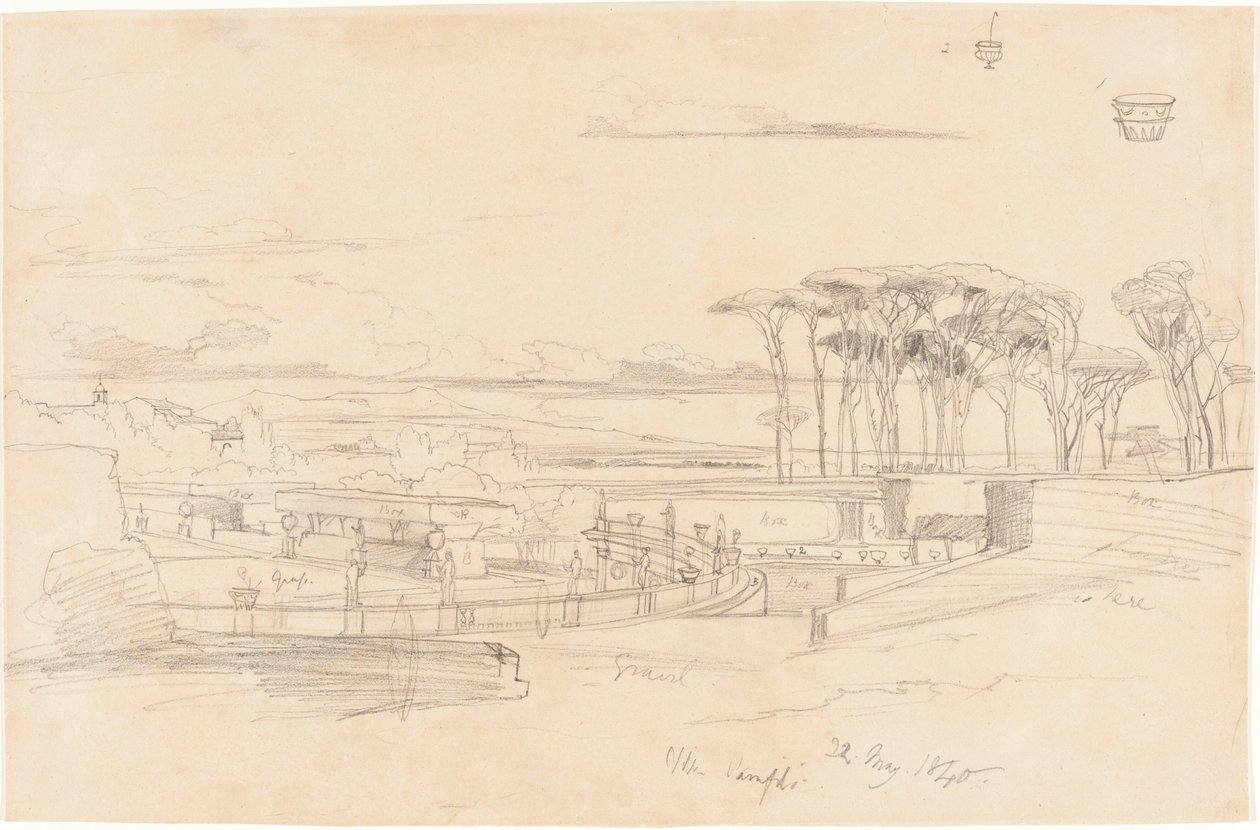 Villa Pamphili, 1840. tekijältä Edward Lear
