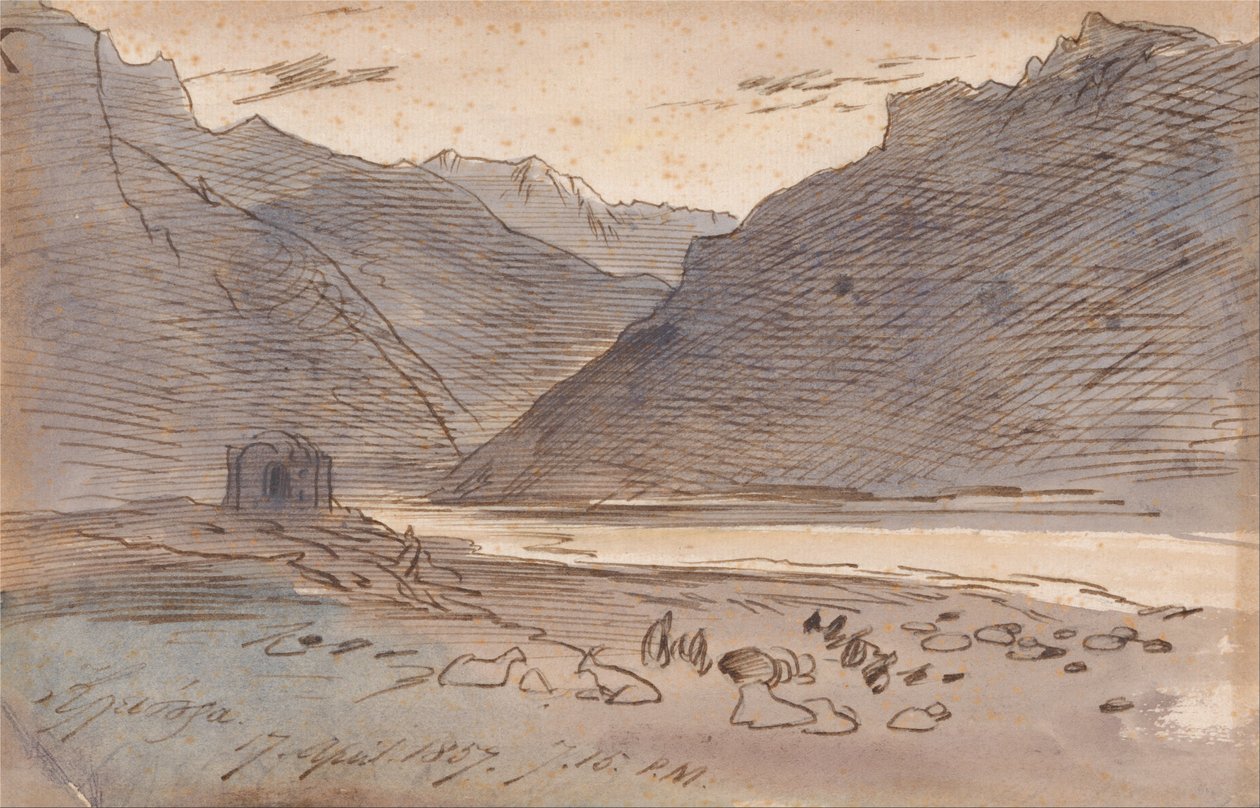 Vjose, 19.15 17. huhtikuuta 1857. tekijältä Edward Lear